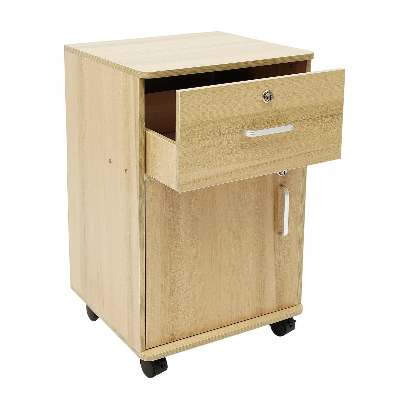 Table de nuit roulante à deux niveaux -