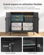 Meuble de rangement 2 portes à fermeture magnétique 40 x 80 x 76 cm -