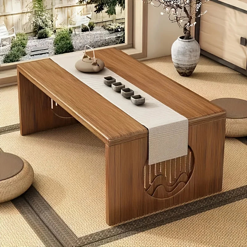 Table basse bambou japonais avec fonction pliante -