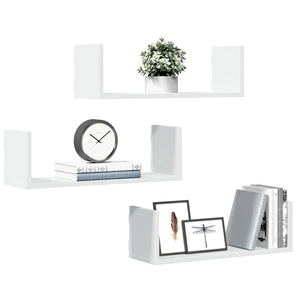 étagère murale livre 3 pcs Blanc 58x18x18 cm -