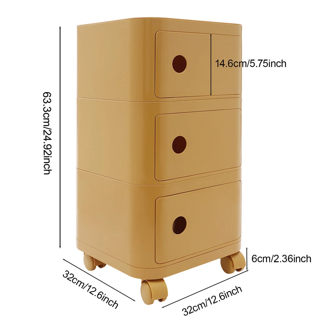 Table de chevet en verre pour chambre - Jaune M