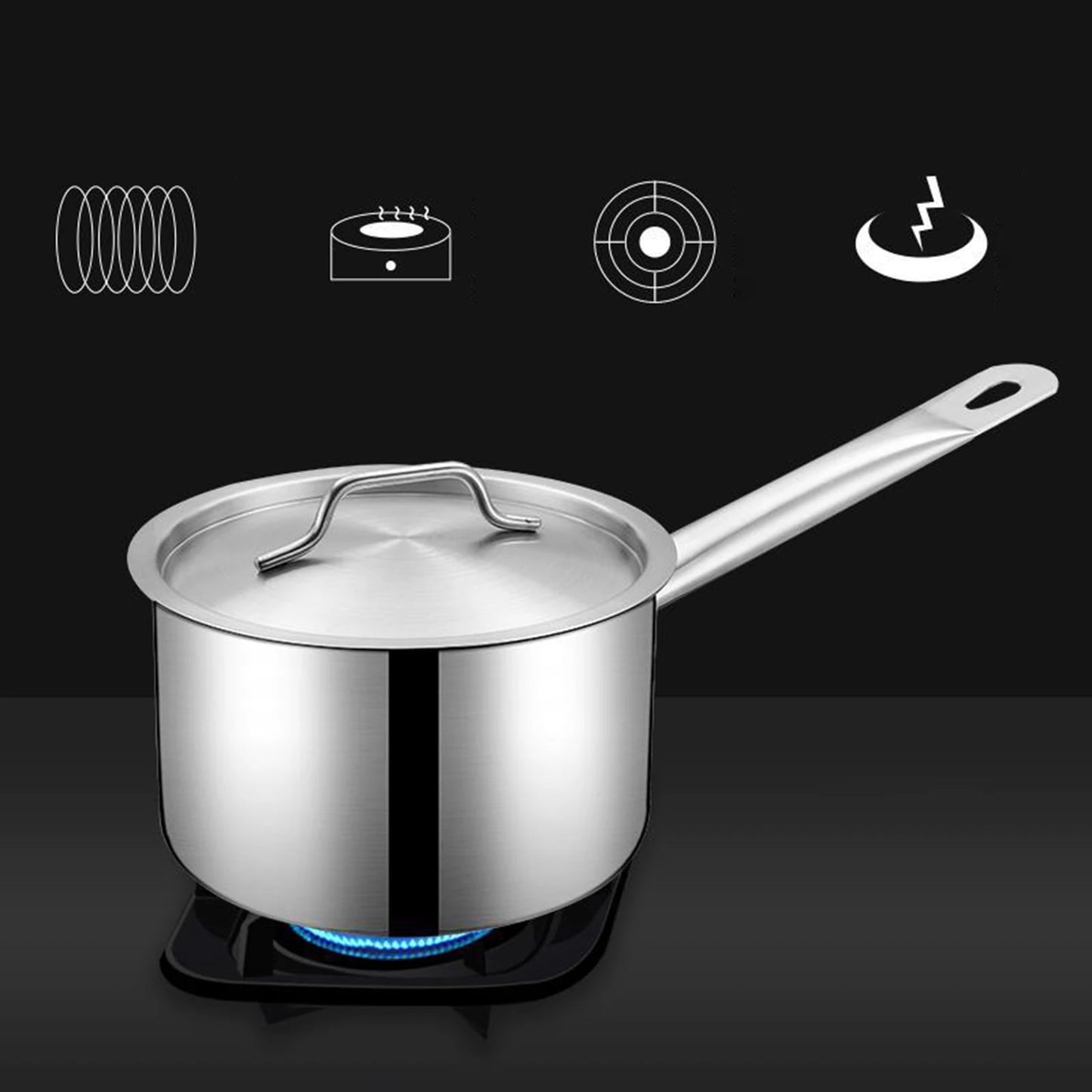 Casserole inox 20cm à couvercle moderne -