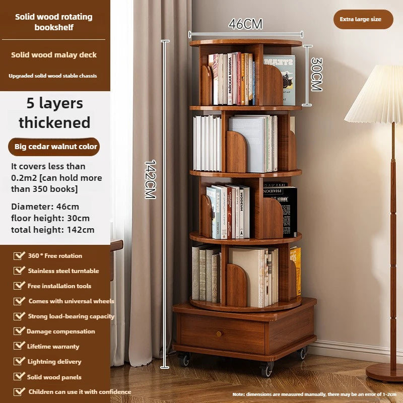 Étagère livre en bois rotatif - AA