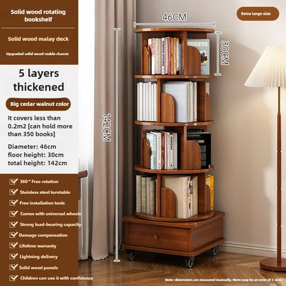 Étagère livre en bois rotatif - AA