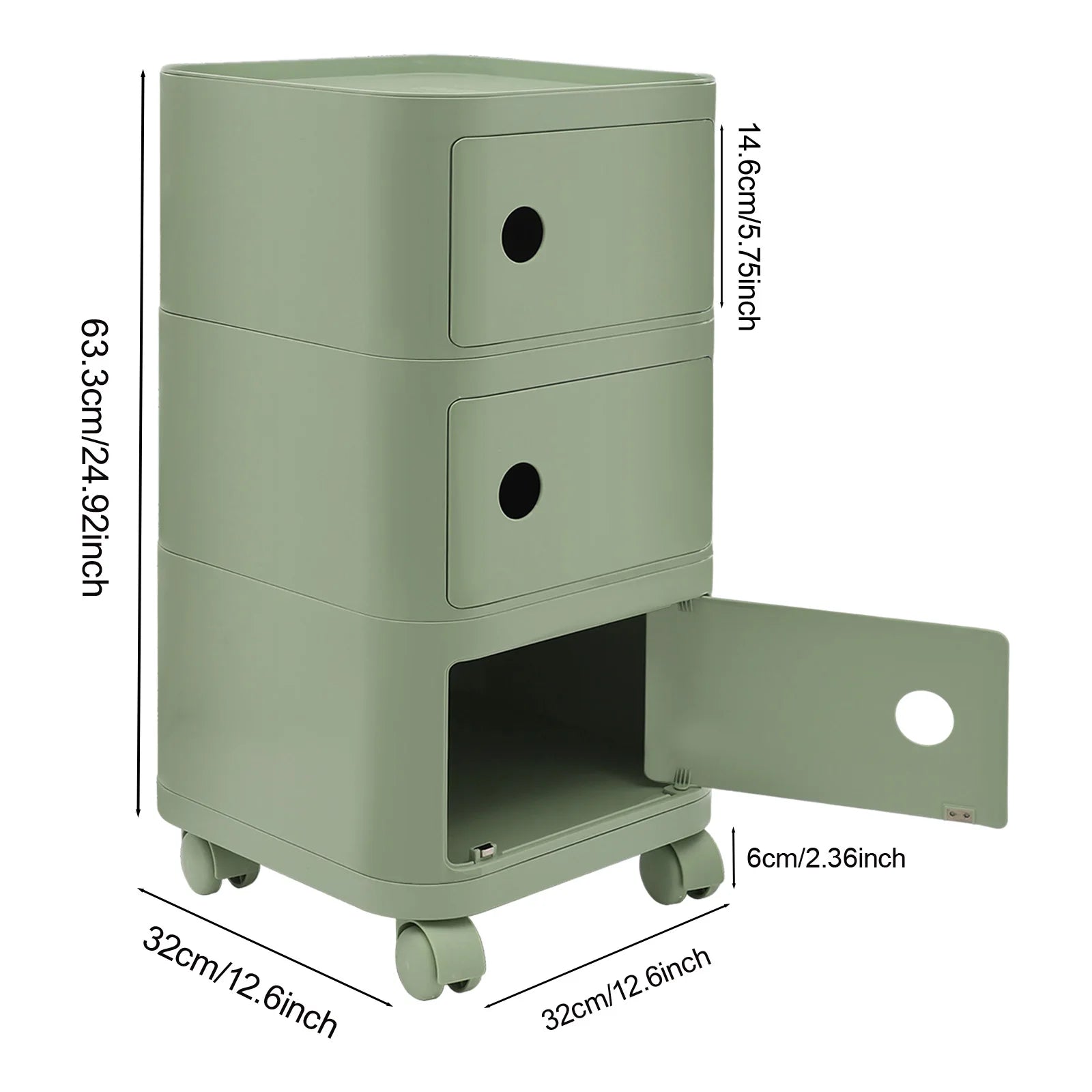 Table de chevet en verre pour chambre - Vert M