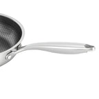 Poêle inox induction en rayure en nid d'abeille 28/32cm -