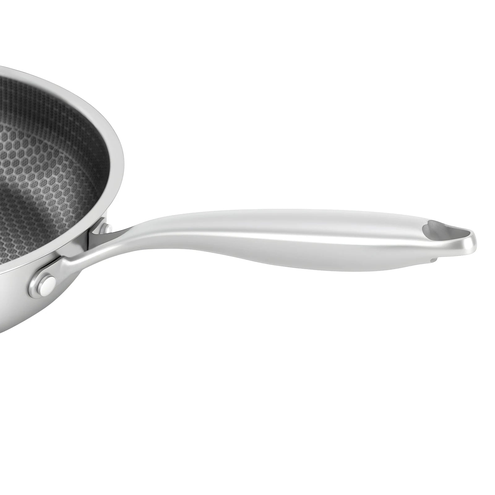Poêle inox induction en rayure en nid d'abeille 28/32cm -