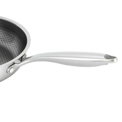 Poêle inox induction en rayure en nid d'abeille 28/32cm -