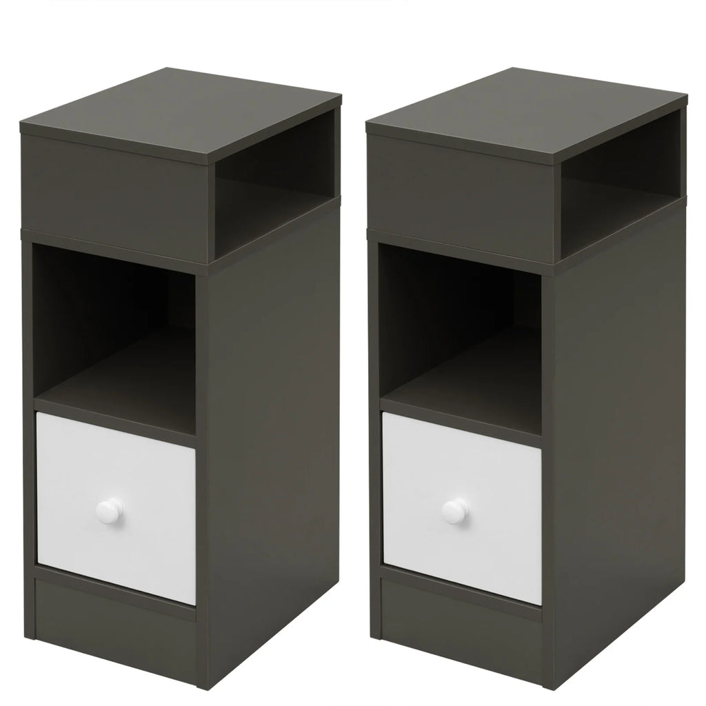 Table de chevet étroite 2 pcs pour chambre moderne -