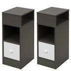 Table de chevet étroite 2 pcs pour chambre moderne -