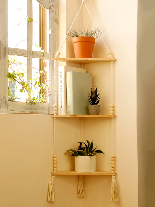 Étagère d'angle bohème -