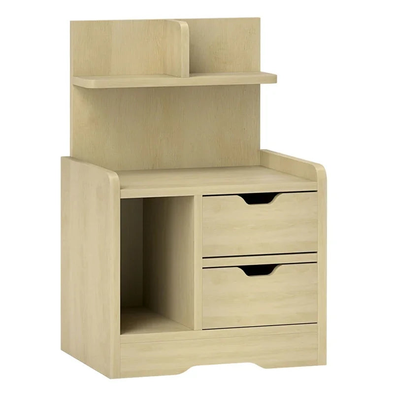 Table de nuit scandinave multi-compartiments - Table de chevet Jaune