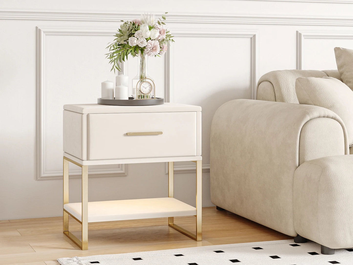 Table de nuit ado blanche 1 pièce -