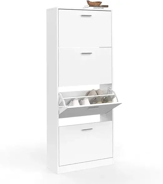 Étagère chaussures haute de luxe blanche pour chambre ou entrée - Blanc Étagère chaussures