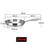 Poêle inox Professionnel de qualité disponible en 22cm 24cm 26cm 28cm - 26cm sans couverture