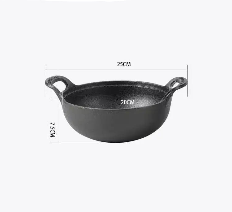 Poêle en fonte wok en forme mini casserole -