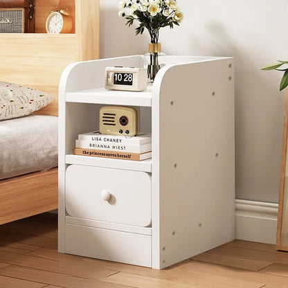 Table de chevet design luxe blanche avec 2 tiroirs - 50*34*30cm -