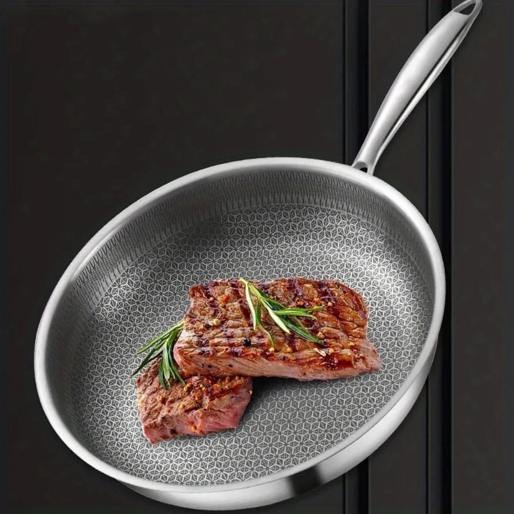 Poêle inox compatible avec gaz et induction -