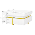 Table basse laquée brillante pour salon disponible en noir et blanc -