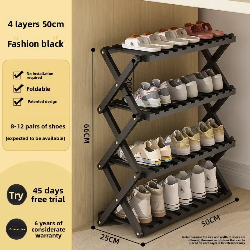 Meuble à chaussure palette artisanale - 4C-50cm-Noir