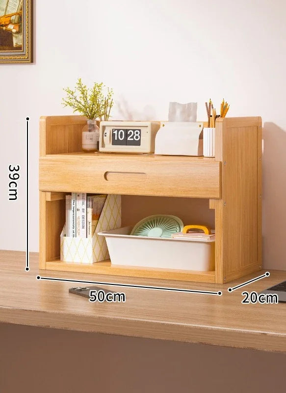 étagère bureau rangement moderne en bois - F-2-Couches