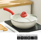 Poêle céramique wok résistant - Rouge