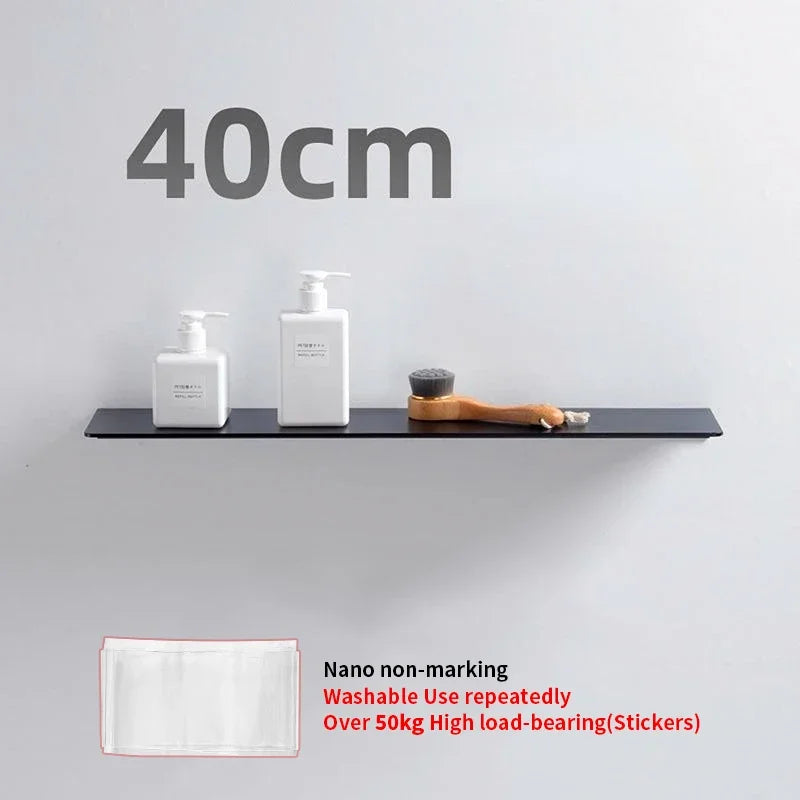 Étagère salle de bain flottante murale - Noir-40CM