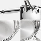 Poêle inox 28 cm couleur argenté -