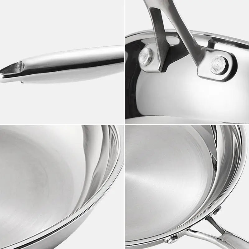 Poêle inox 28 cm couleur argenté -