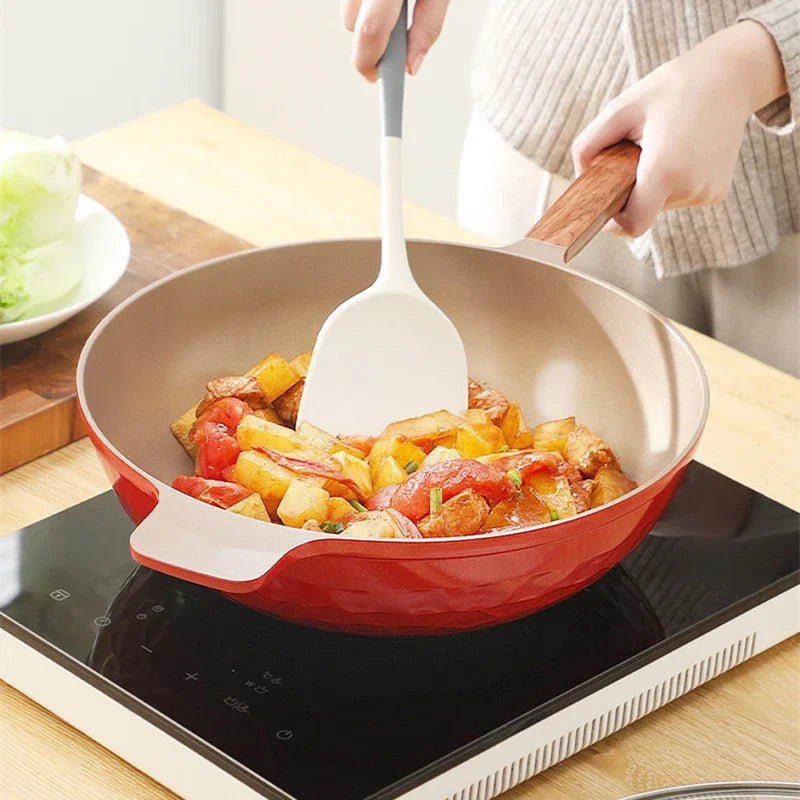 Poêle céramique à poignée anti brulure -
