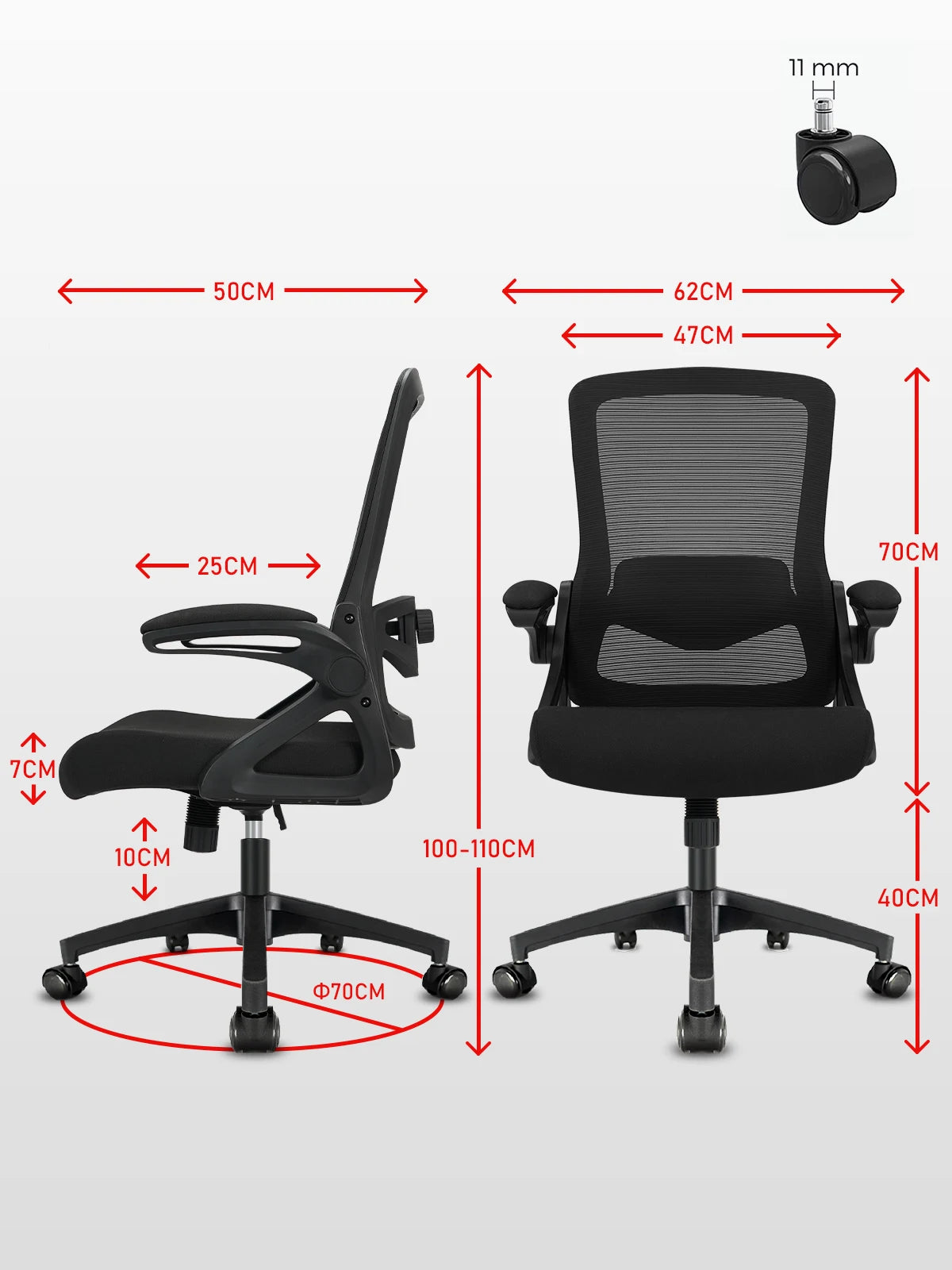 Chaise de bureau ado à hauteur réglable -