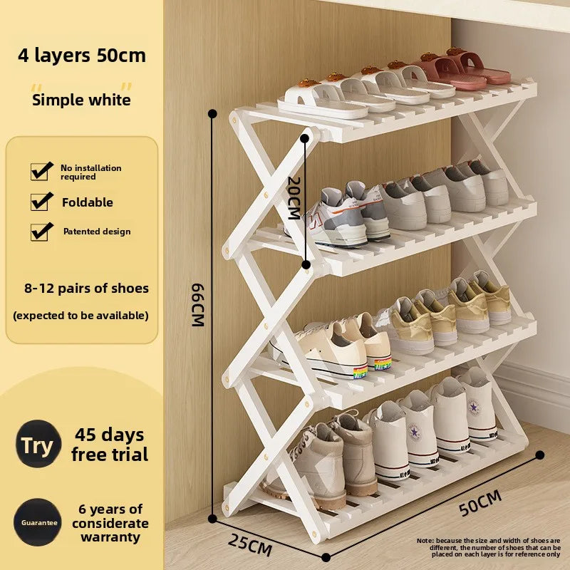 Meuble à chaussure palette artisanale - 4C-50cm-Blanc