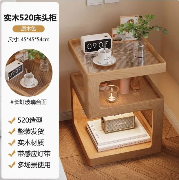 Table de nuit moderne en bois de luxe tendance - 45x45x54