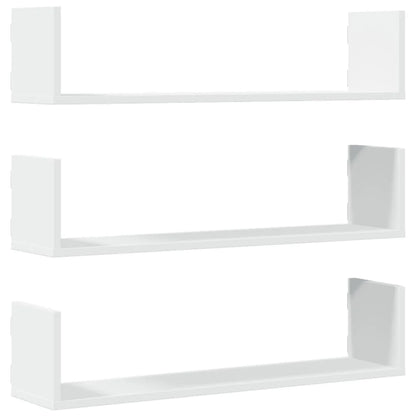 étagère murale livre 3 pcs Blanc 58x18x18 cm - Vert armé