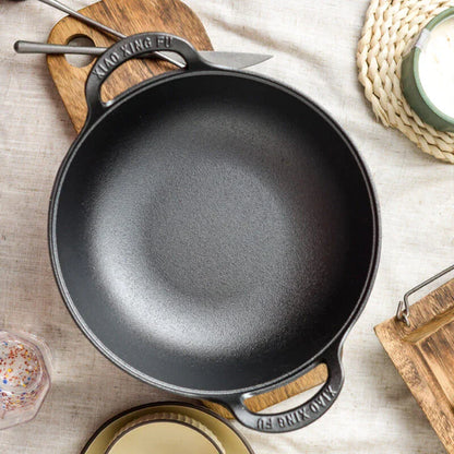 Poêle en fonte wok en forme mini casserole - 20CM
