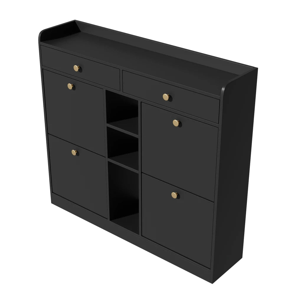 Meuble à chaussure blanc avec 4 portes pliantes -