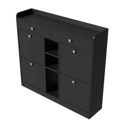 Meuble à chaussure blanc avec 4 portes pliantes -