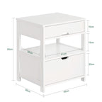 Table de chevet blanche de 45x55x38cm - ARENA -