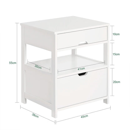 Table de chevet blanche de 45x55x38cm - ARENA -