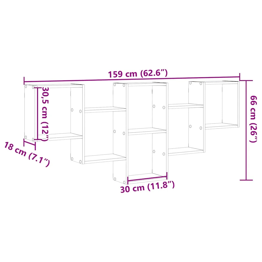 étagère murale moderne 159x18x66 cm -