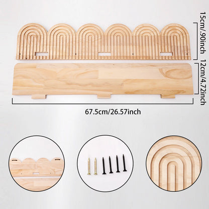 étagère murale bois bohème en forme d'arche - D