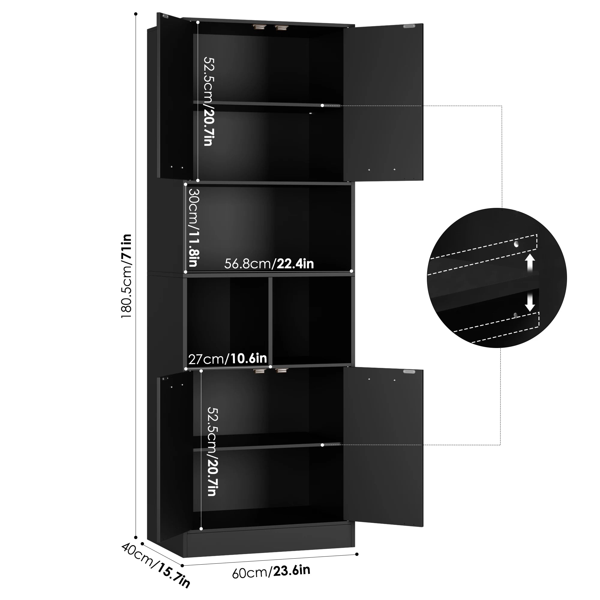 Meuble de rangement pour chambre adulte ou salon 180.5x60x40cm -