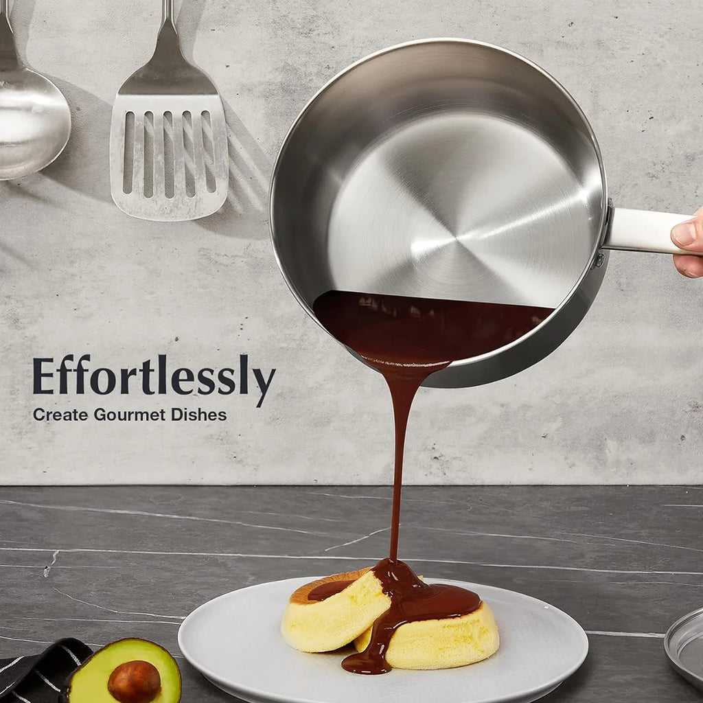 Casserole inox 1 litres avec couvercle -