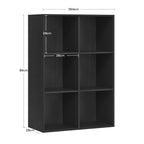 Étagère cube rangement en bois - Noir 29x59.6x89cm Étagère cube