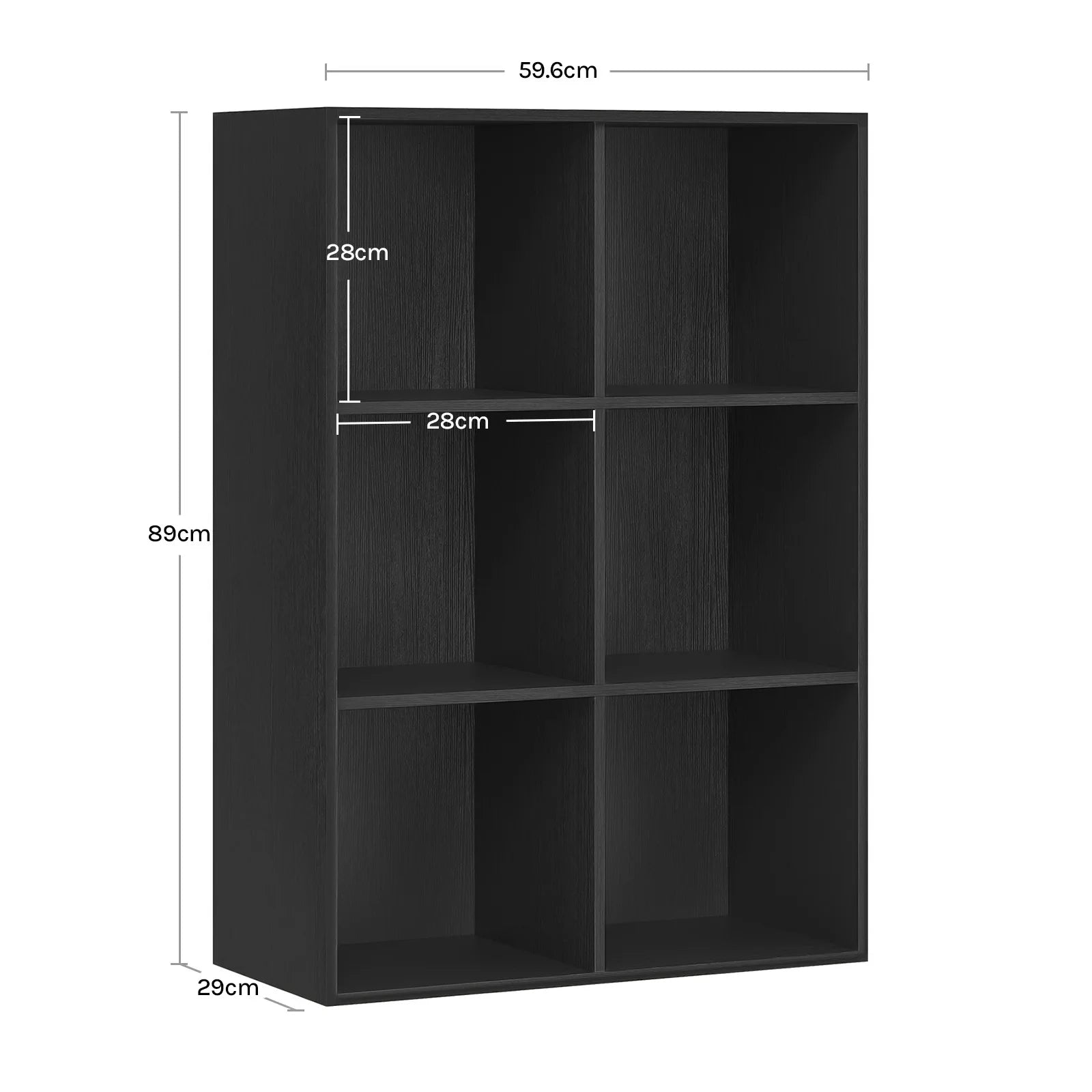Étagère cube rangement en bois - Noir 29x59.6x89cm Étagère cube