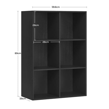 Étagère cube rangement en bois - Noir 29x59.6x89cm Étagère cube