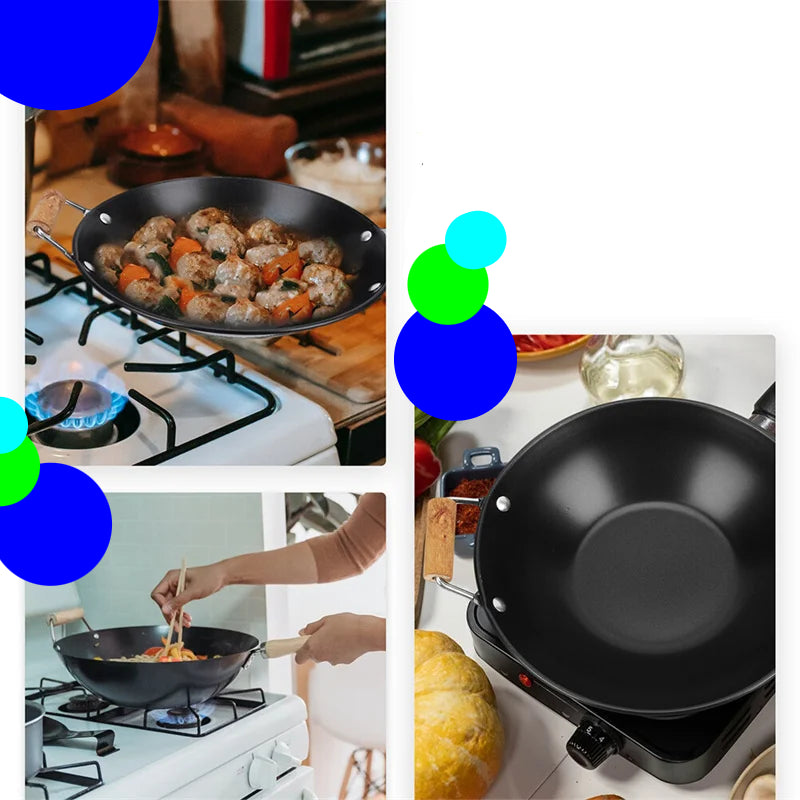 Poêle inox de qualité de style wok -