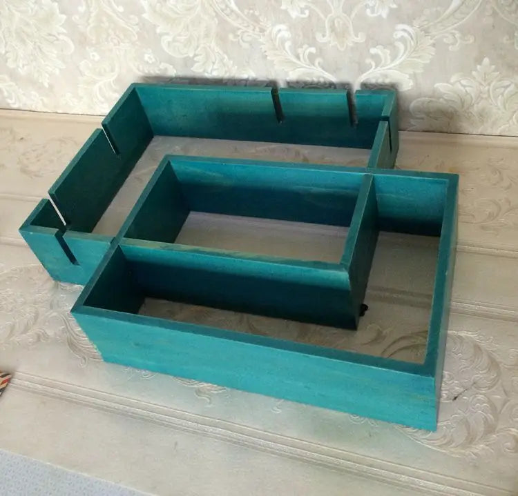 étagère murale en bois ancien à multi compartiments -