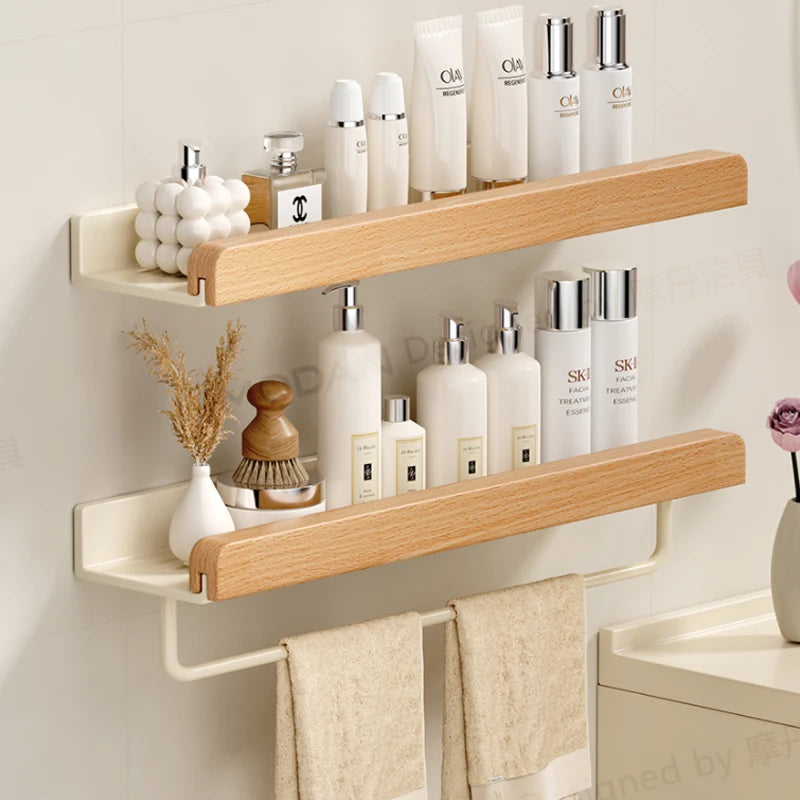 étagère murale bois pour salle de bain, lavabo et WC -