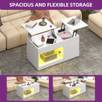 Table basse style industriel de luxe moderne avec led -